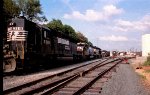 NS 3319 and a string of other locos are in Glenwood Yard